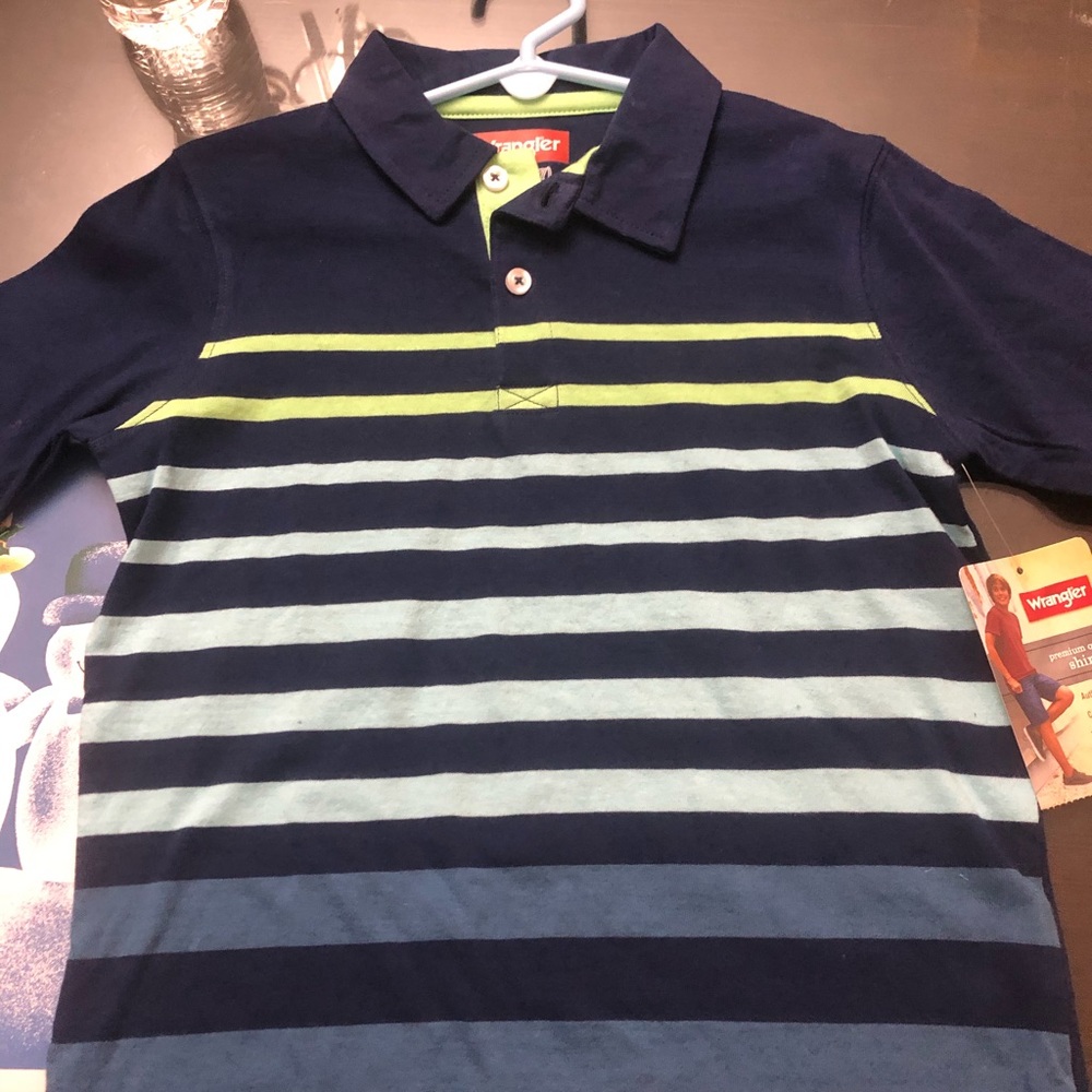 Boys size 6 ss striped POLO shirt